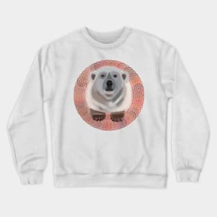 Polar Bear on circular pattern Crewneck Sweatshirt